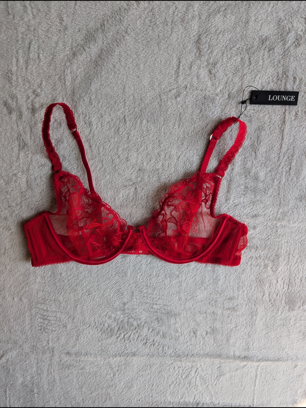 Lounge Lace Underwire Bra in Red